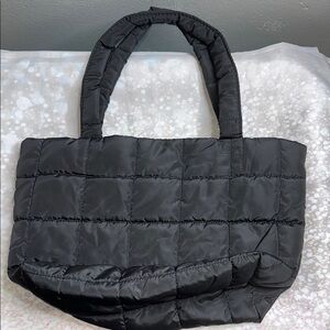 Black Quilted Tote Bag